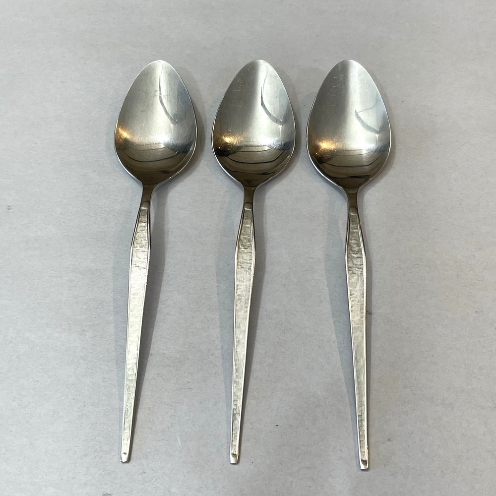 Vtg West Bend Oneida Shadow Wave Dinner Spoon Set 4 MCM Stainless USA Retired